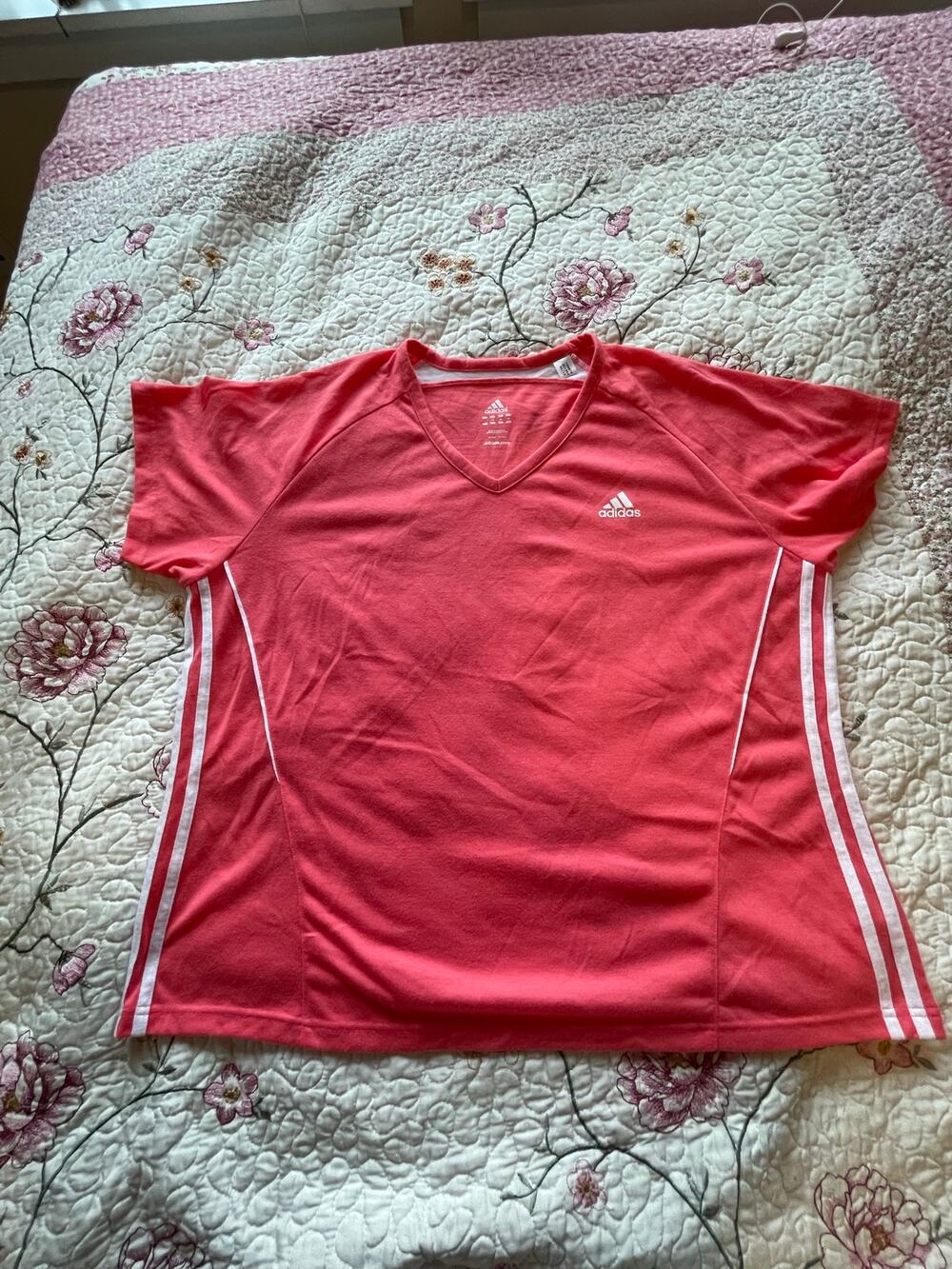 salmon adidas work out top